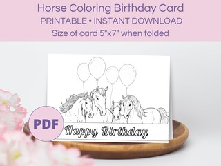 WBdesignz Biglietto Compleanno Cavallo Oro Con Busta, Formato 125x125 Mm, Carta Premium 300 G/m²