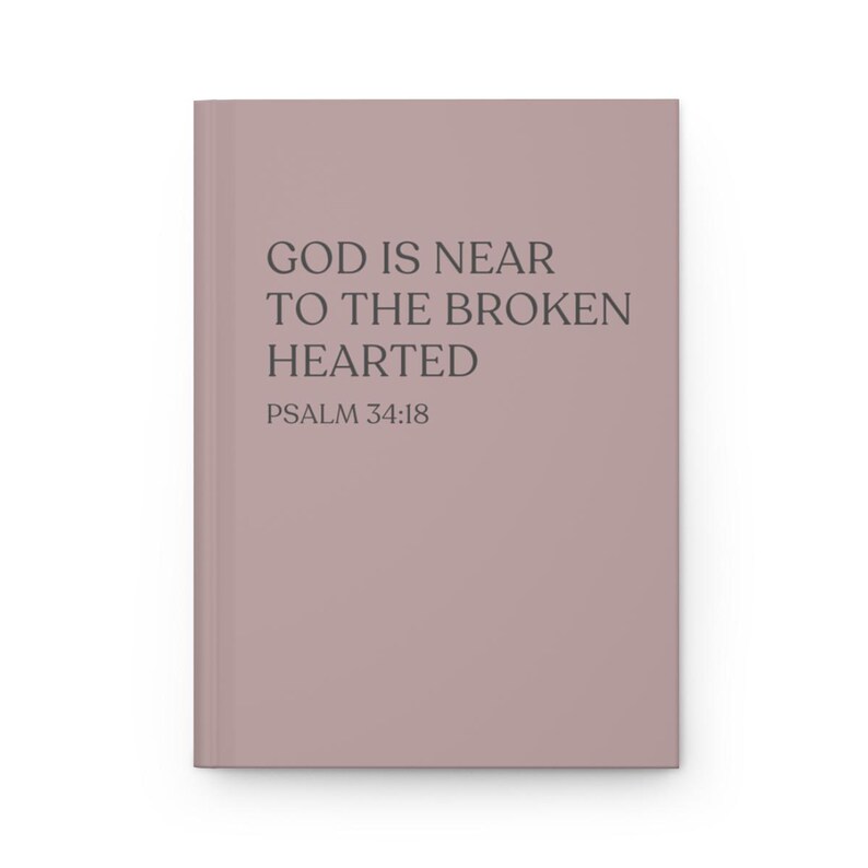 Christian Memory Journal Grief Hardcover Notebook Loss of Mother Father Daughter Son Memorial Remembrance Faith Keepsake Diary God is Near Blush