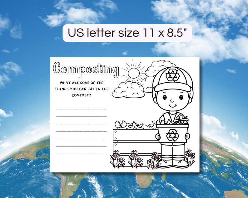 Earth Day Activity Pack for Kids Printable Earth Day Coloring Zero ...