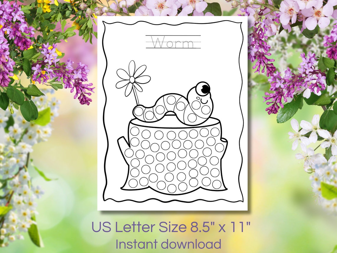 Printable Spring Dot Marker Coloring Pages for Kids Dot Activity Easter ...