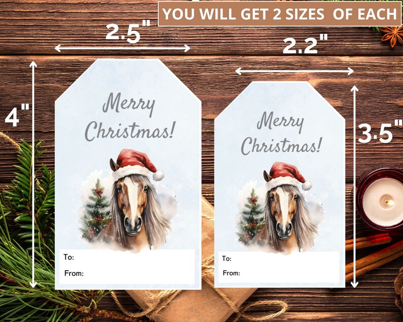 horse gift tags 2 sizes