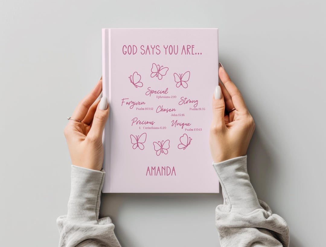 Christian Custom Name Butterfly Journal Teenager Girl Gift God Says You ...