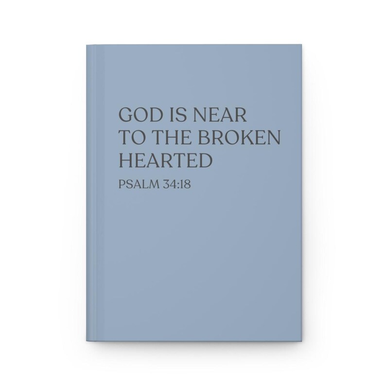 Christian Memory Journal Grief Hardcover Notebook Loss of Mother Father Daughter Son Memorial Remembrance Faith Keepsake Diary God is Near Blue