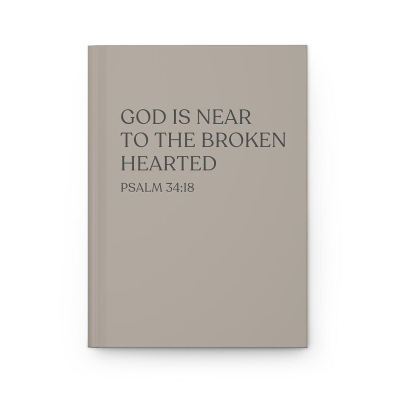 Christian Memory Journal Grief Hardcover Notebook Loss of Mother Father Daughter Son Memorial Remembrance Faith Keepsake Diary God is Near Taupe