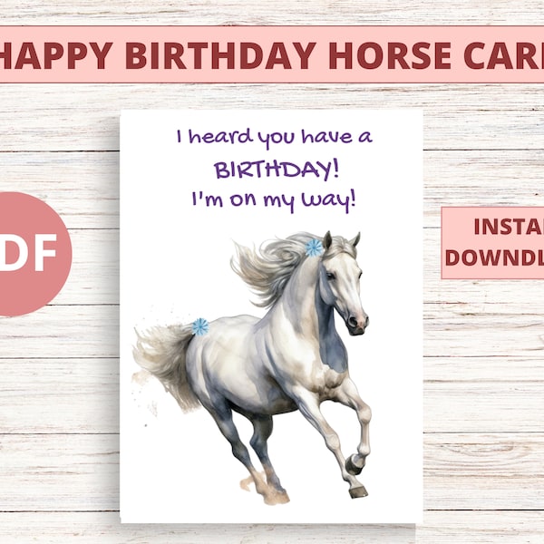 Birthday Horse Card - Etsy