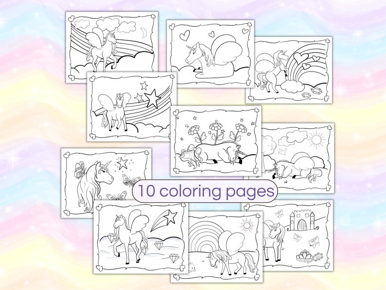 10 Printable Unicorn Coloring Pages for Kids Unicorn Coloring Sheets ...
