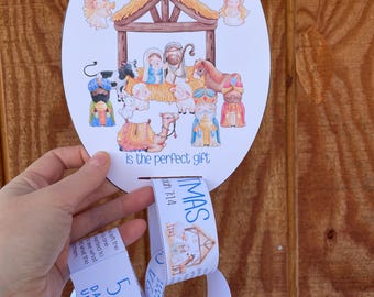 Nativity Countdown Paper Chain Holiday Craft Printable Advent Calendar Activity for Kids Christian Christmas Baby Jesus Decorations