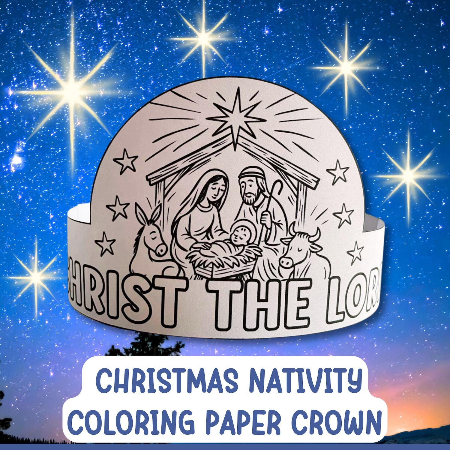 42 Discover Joy with These Easy and Fun Christmas Crafts for Kids! 30 Nativity Coloring Page Paper Crown Christian Christmas Holiday Craft…