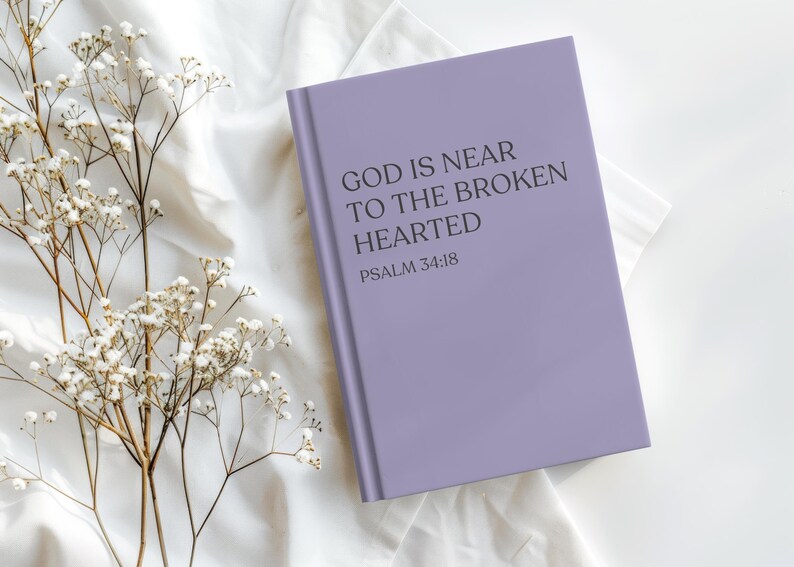 Christian Memory Journal Grief Hardcover Notebook Loss of Mother Father Daughter Son Memorial Remembrance Faith Keepsake Diary God is Near image 2