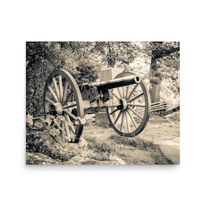 Civil War Print, Civil War Cannon Photograph, Gettysburg Battlefield Photograph, Wall decor, Poster