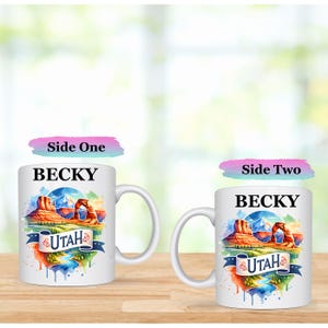 Personalized Utah Coffee Mug: Delicate Arch Souvenir Gift