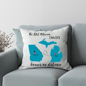 Personalized State Pillow: Long Distance Friendship Gift