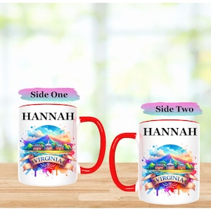Virginia Lover-Virginia State Mug-Virginia Coffee Mug-Personalized Virginia Mug-Missouri Souvenir Gift-Custom Name Mug