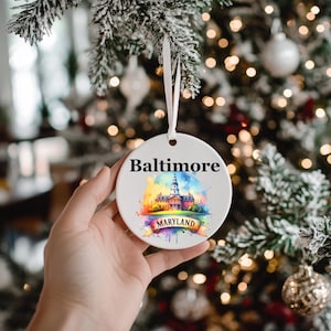 Maryland State Ornament-Maryland Travel Souvenir-Maryland Christmas Ornament-Home State gift-Personalized Maryland State Ornament