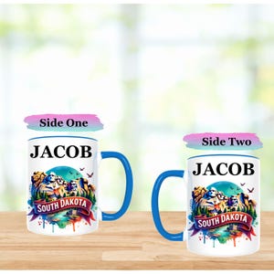 Personalized South Dakota Coffee Mug: Mt. Rushmore Souvenir Gift