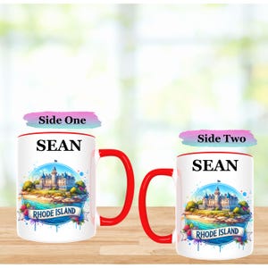 Taza de café personalizada de Rhode Island: regalo de recuerdo del estado oceánico