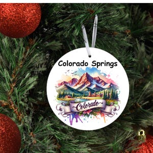 Ornamento dello Stato del Colorado - Souvenir da viaggio del Colorado - Ornamento natalizio del Colorado - Regalo dello Stato di residenza - Ornamento personalizzato dello Stato del Colorado