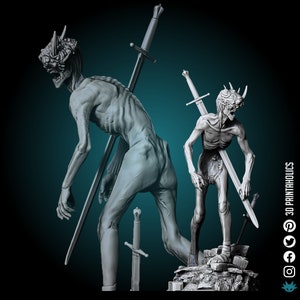 Villageois corrompu - Miniature imprimée en 3D en résine à base de plantes 4k de qualité supérieure, jeu de table, figurine de créature fantastique Donjons et Dragons, cadeau