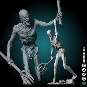 Villageois corrompu - Miniature imprimée en 3D en résine à base de plantes 4k de qualité supérieure, jeu de table, figurine de créature fantastique Donjons et Dragons, cadeau