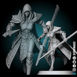 Elf Soldier - Premium Plant Based Resin 3D Geprinte Miniatuur, TableTop Gaming, Dungeons and Dragons Fantasy Creature Figuur