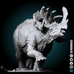 Sinoceratops Dinosaur - Premium Plant Based Resin 3D Printed Miniature, TableTop Gaming, Dungeons and Dragons Fantasy Creature Figure, Gift