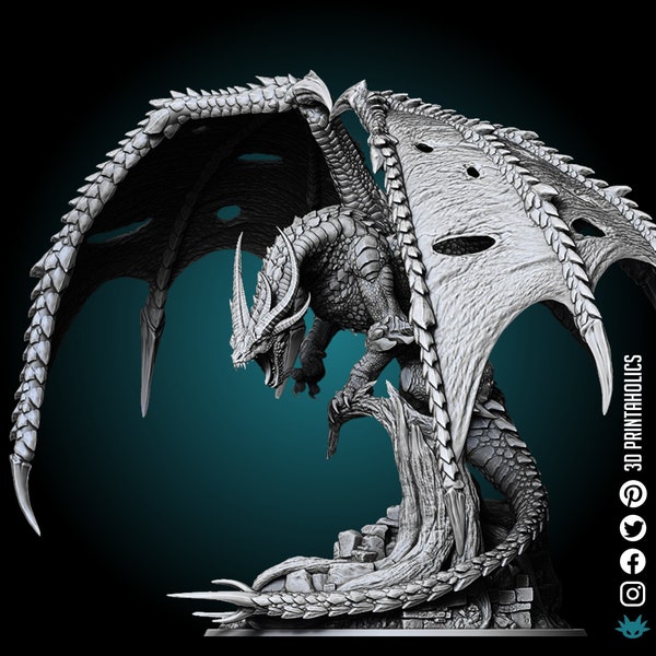 Blind Dragon - Premium Plant Based Resin 3D Printed Miniature, TableTop Gaming, Fantasy Creature Figure, Lord of the Print