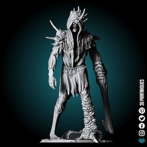 Villageois corrompu - Miniature imprimée en 3D en résine à base de plantes 4k de qualité supérieure, jeu de table, figurine de créature fantastique Donjons et Dragons, cadeau