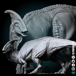 Parasaur Dinosaur - Walking, Wild - Premium Plant Based Resin 3D Printed Miniature, Dungeons and Dragons Fantasy Creature Figure, Gift