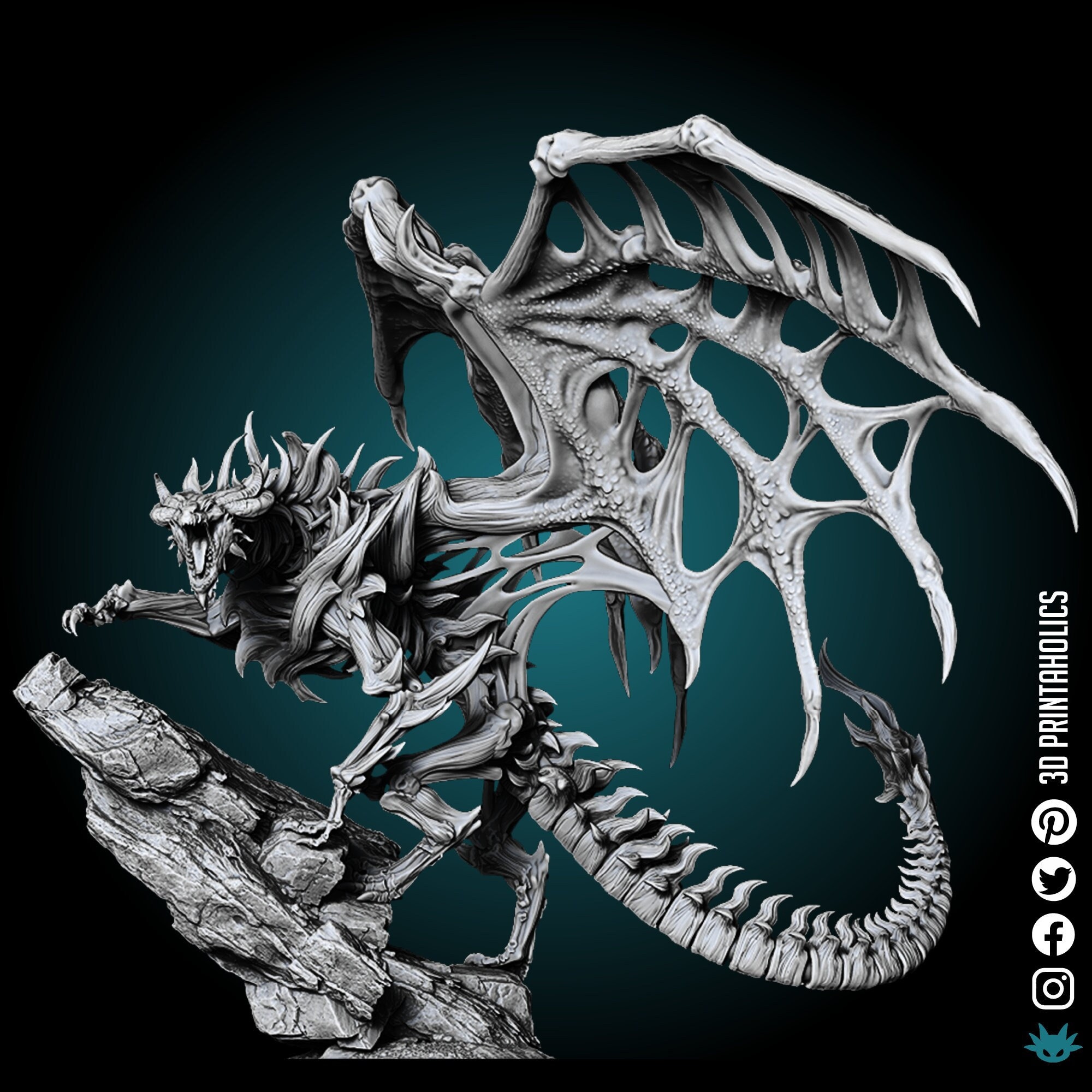 Undead Dragon Premium 4k Plant Based Resin 3D Printed Etsy