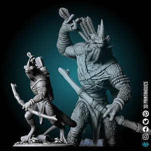 Saurian Skirmisher - Premium 4k Plant Based Resin 3D Printed Miniature, TableTop Gaming, Dungeons and Dragons Fantasy Creature Figure, Gift