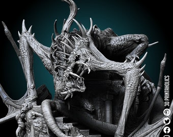 Korrumpierter untoter Lindwurm - Premium 3D gedruckte Miniatur auf pflanzlicher Basis, TableTop Gaming, Dungeons and Dragons Fantasy Kreatur Figur, Geschenk