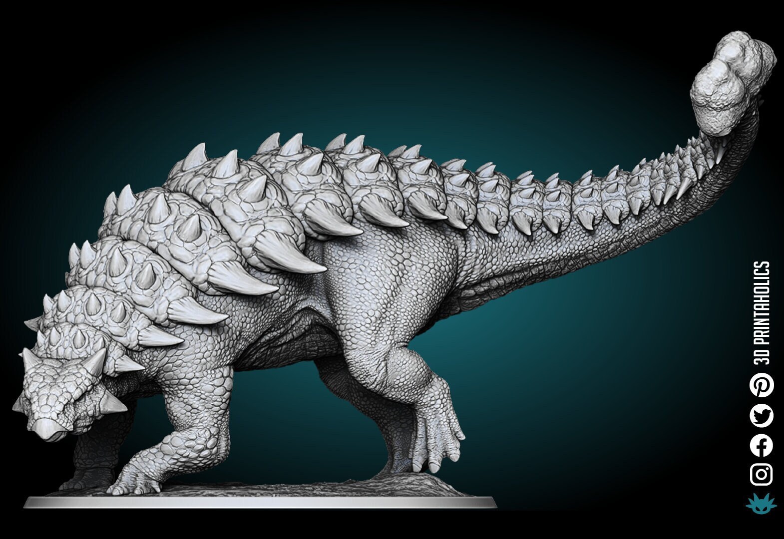 Zerodis Ankylosaurus Dinosaurier Figur – 15 X 7,5 X 9 Cm, Detailgetreu, Aus Kunststoff, Für Kinder & Sammler