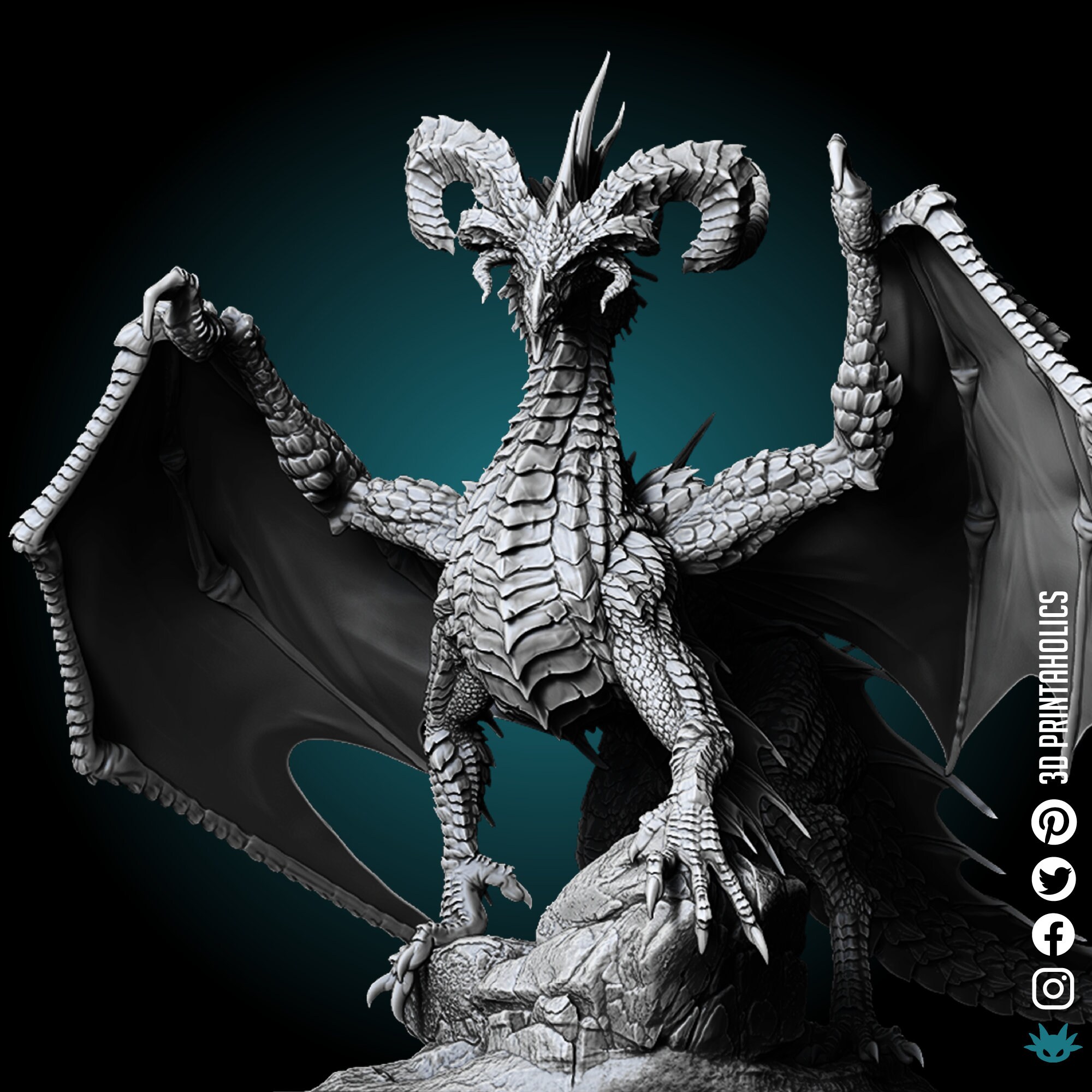 Ancient Black Dragon - Premium 4k Plant Based Resin 3D Printed ...