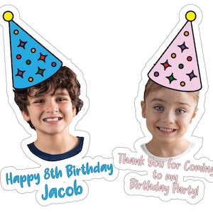 Feliz cumpleaños Pegatina personalizada Calcomanía Bolsa de regalos Pegatinas fotográficas de cumpleaños Etiquetas de cumpleaños personalizadas Pegatinas de cumpleaños Sellos de sobre