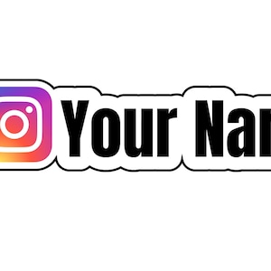 Personalizzato Instagram Username Decal Sticker Social Media Handle User ID Sticker Tag