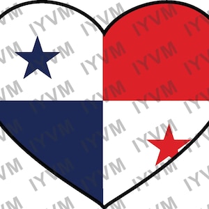 Panama Flag Heart Sticker Decal / Republic of Panama / Pro Mundi Beneficio / Panama City / Panamanian