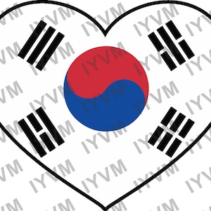 South Korea Flag Heart Sticker Decal / Republic of Korea / Seoul / Korean