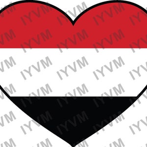 Jemen Flagge Herz Sticker Aufkleber / Republik Jemen / Sanaa / Yemeni Yemenite