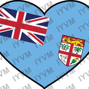 Fiji Flag Sticker Decal / Republic of Fiji / Rerevaka na Kalou ka Doka na Tui / Suva / Fijian