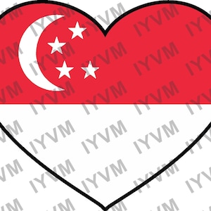 Singapore Flag Sticker Decal / Republic of Singapore / Majulah Singapura / Singaporean /