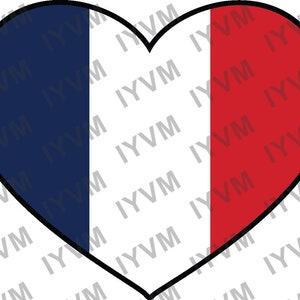 Frankrijk Vlag Hart Sticker Sticker / Franse Republiek / Parijs / Frans / Liberté, égalité, fraternité