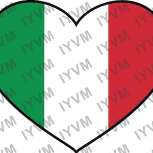 Italië Vlag Hart Sticker Decal / Italiaanse Republiek / Republiek Italië / Rome /