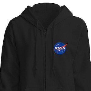 NASA Full-zip Hoodie Personalize it with Your Name Customize Zip-up Zipper Hoodie NASA Logo