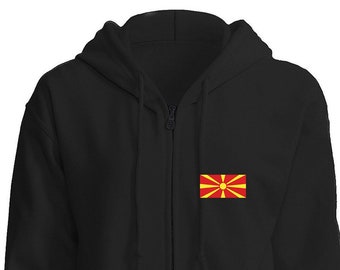 Drapeau de Macédoine Unisexe Sweat à capuche complet / République de Macédoine du Nord / Република Северна Македонија / Skopje / Macédonien