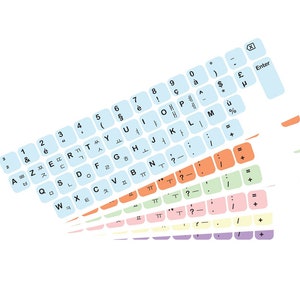 AZERTY Korean Keyboard Sticker Vinyl Decal Sticker