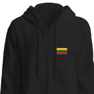 Lithuania Flag Unisex Full-zip Hoodie / Republic of Lithuania / Lietuvos Respublika / Vilnius / Lithuanian