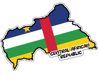 Centraal-Afrikaanse Republiek kaart vlag sticker sticker