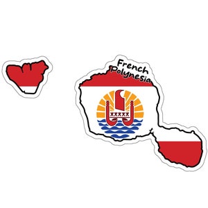 Französisch Polynesien Karte Flagge Sticker Aufkleber