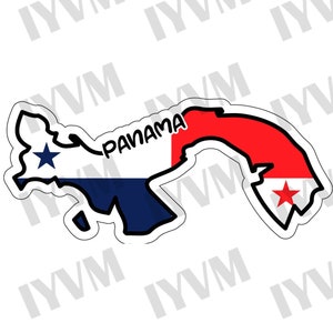 Panama Map Flag Sticker Decal / Republic of Panama / Pro Mundi Beneficio / Panama City / Panamanian