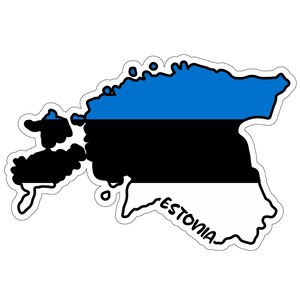 Estland Landkarte Flagge Sticker Aufkleber